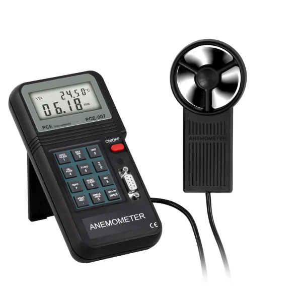PCE Instruments Anemometer Wind Speed Air Temperature Measurement Device (PCE-007)