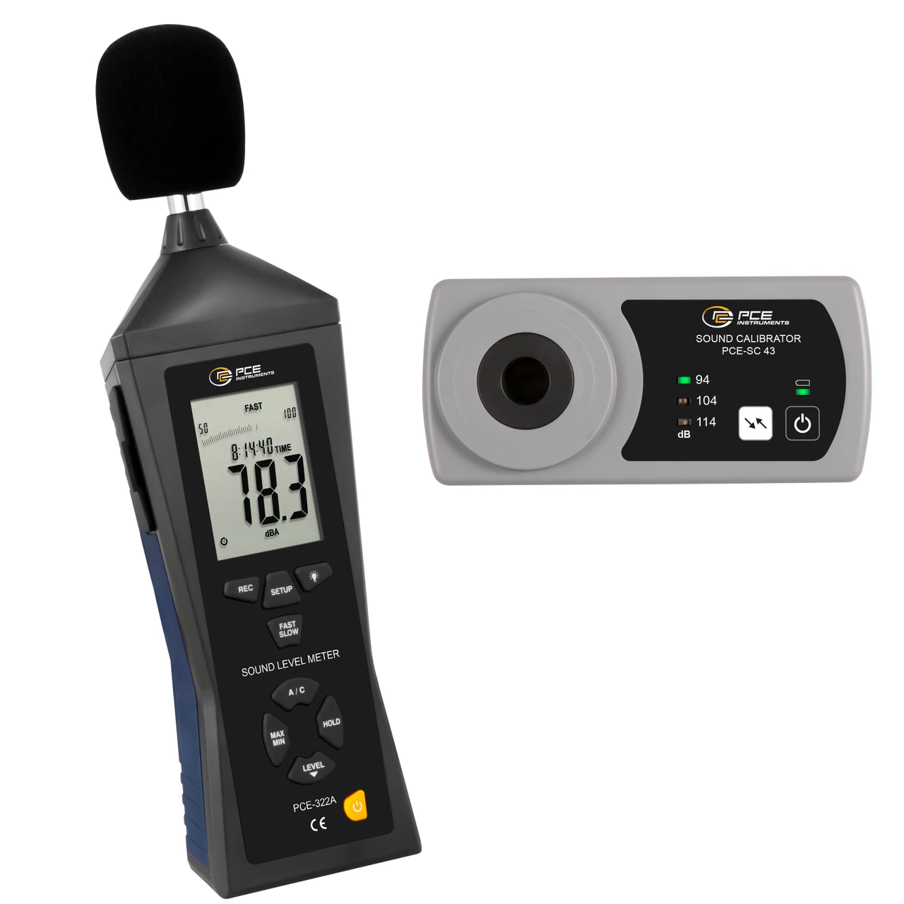 PCE Instruments Data Logging Sound Level Meter Set with Calibrator (PCE-322-SC43)