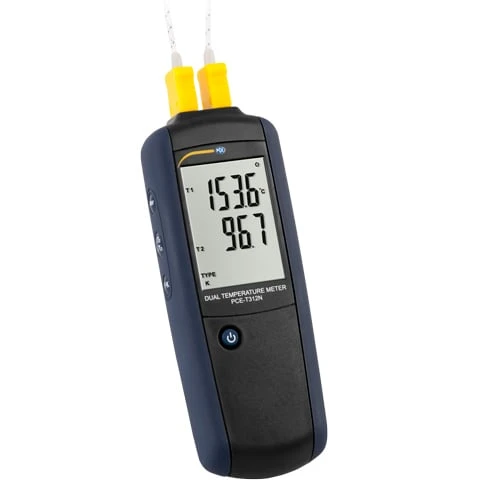 PCE Instruments Dual-Channel Digital Thermometer with Large LCD Display (PCE-T312N)
