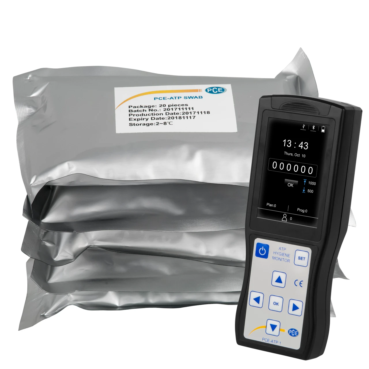 PCE Instruments Food Hygiene ATP Testing Meter with 100 Swabs (PCE-ATP 1-KIT)