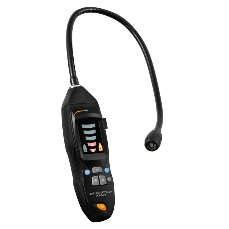 PCE-GA 10 handheld gas leak detector with segmented LED display and flexible probe