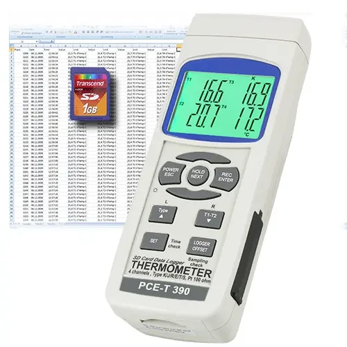 PCE Instruments Multi-Channel Temperature Data Logger with SD Card Storage (PCE-T390)
