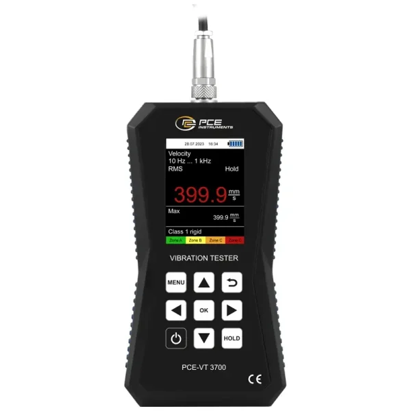 PCE Instruments Vibration Meter with ISO 10816-3 Evaluation and Peak Measurement (PCE-VT 3700, PCE-VT 3700S)