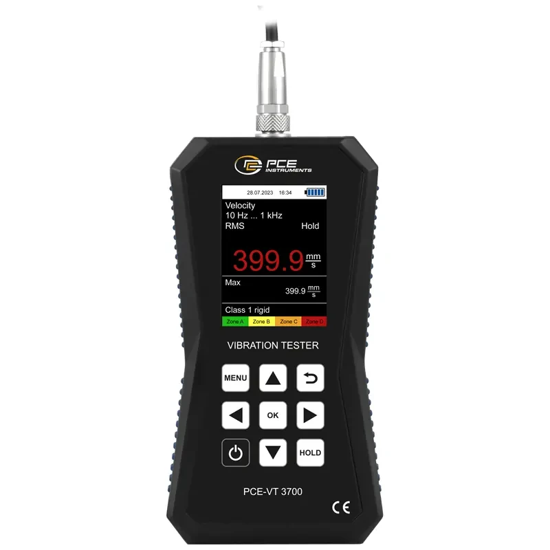 PCE Instruments Vibration Meter with ISO 10816-3 Evaluation and Peak Measurement (PCE-VT 3700, PCE-VT 3700S)