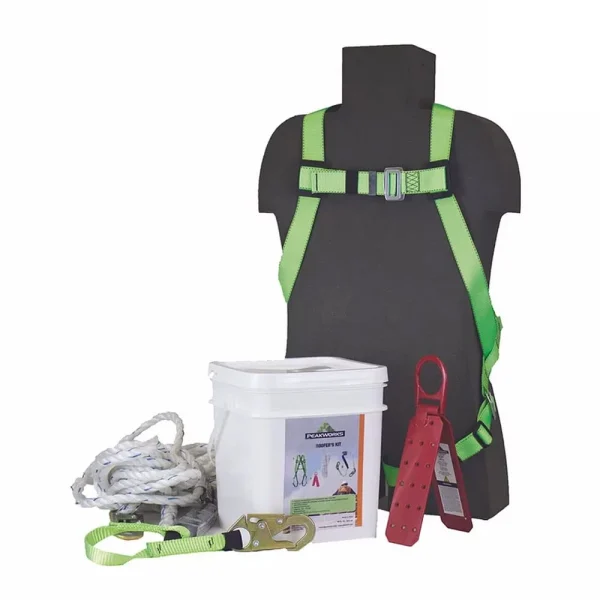 PeakWorks V8257285 Fall Protection Contractor Roofers Kit, 50 ft Long, 310 lbs