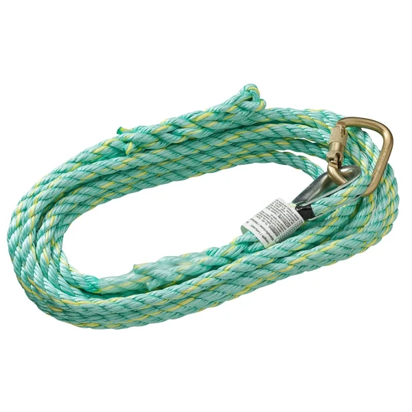 PeakWorks V84013025 Premium Vertical Lifeline, 5/8" Rope - 25 FT - Carabiner