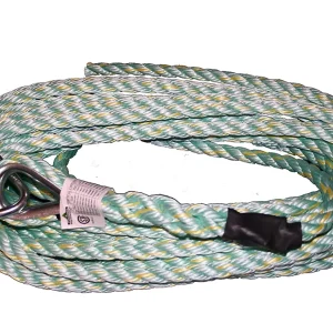 PeakWorks V84013075 Premium Vertical Lifeline, 5/8" Rope - 75 FT - Carabiner