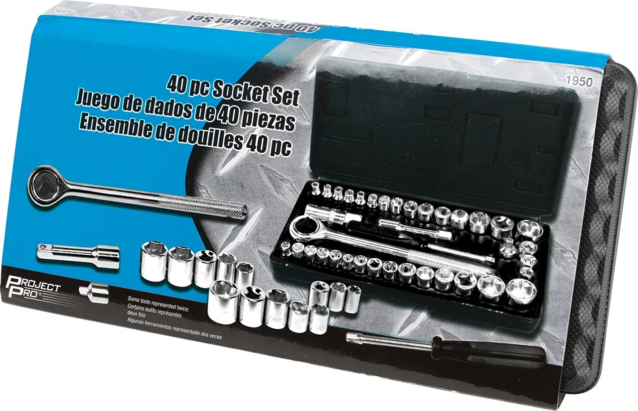 Performance Tool 1950 40-Piece Socket Set, Ratchet, extension bar, and more — product image 2