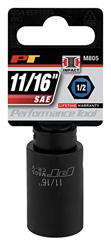 Performance Tool M805 1/2 Dr. 11/16 6-Point Impact Socket