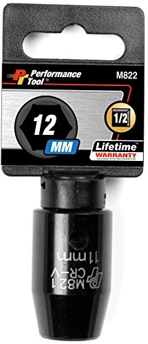 Performance Tool M822 1/2" Dr 12mm 6pt Impact Socket