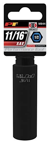 Performance Tool M844 1/2 Dr. Impact Socket, 11/16