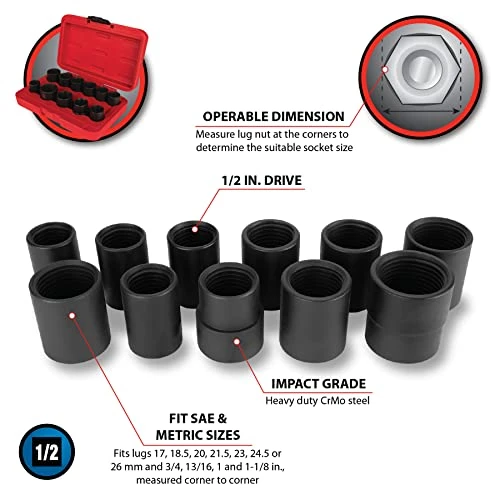 Performance Tool M991 11 pc Master Lug Nut Socket Set, Designed to fit Lug Nuts — product image 3