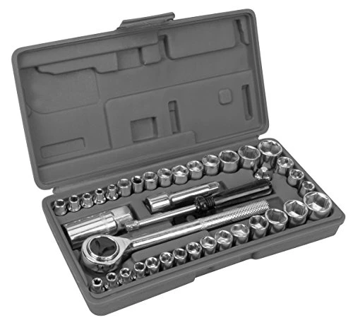 Performance Tool W1173 SAE/Metric 40-Piece Socket Set (1/4" & 3/8" Drive) Silver