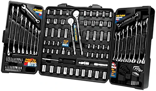 Performance Tool W1525 SAE/Metric Tri-Fold Mechanic's Tool Set for Auto Repairs
