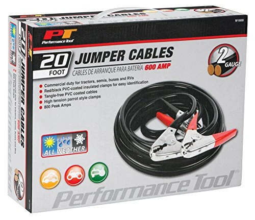Performance Tool W1669 20' Duty 2-Gauge 800 PEAK AMP Weather Jumper Cables — product image 2
