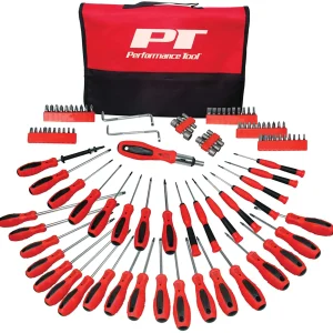 Performance Tool W1721 Screwdriver Set with Pouch, 100-Piece