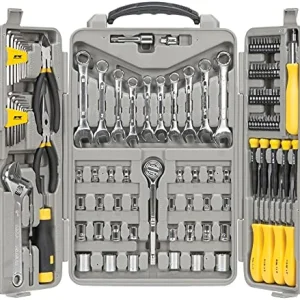 Performance Tool W1801 123pc Mechanic's Tool Set (W1801), Hand Tools Beige