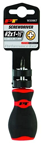 Performance Tool W30967 Stubby Screwdriver, 2 x 1-1/2