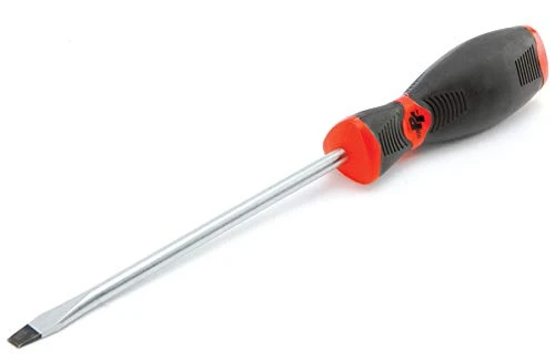 Performance Tool W30989 Black & Red Slotted Screwdriver, 1/4" x 6"