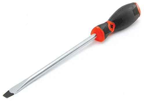 Performance Tool W30992 Black & Red Slotted Screwdriver, 3/8" x 8"