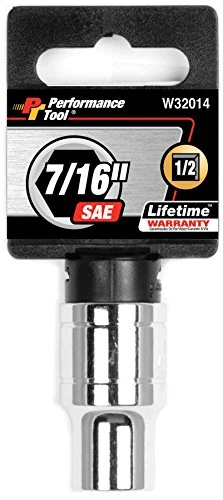 Performance Tool W32014 1/2" Dr 7/16" 6Pt Socket,