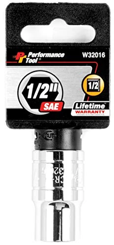 Performance Tool W32016 6-Point Socket, 1/2" Drive, 1/2"