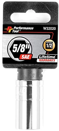 Performance Tool W32020 6-Point Socket, 1/2" Drive, 5/8"