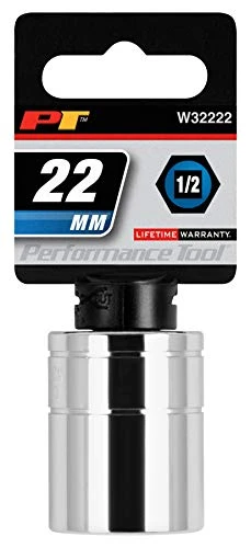 Performance Tool W32222 1/2 Dr 22mm 6Point Socket, 1 Pack