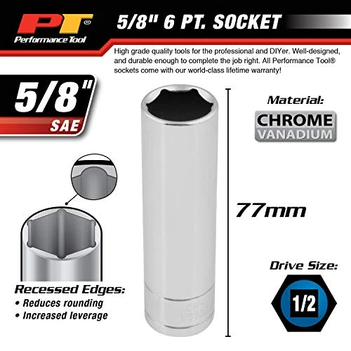 Performance Tool W32320 6-Point Socket, 1/2" Drive, 5/8" — product image 5