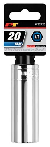 Performance Tool W32420 1/2 Drive 6-Point Socket, 20mm
