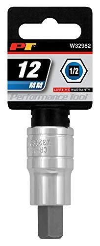 Performance Tool W32982 1/2 Drive Hex Bit Socket, 12mm