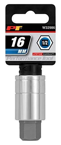 Performance Tool W32986 1/2" Dr. 16mm Hex Bit Socket