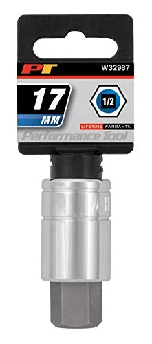 Performance Tool W32987 1/2 Dr. 17mm Hex Bit Socket, 1 Pack