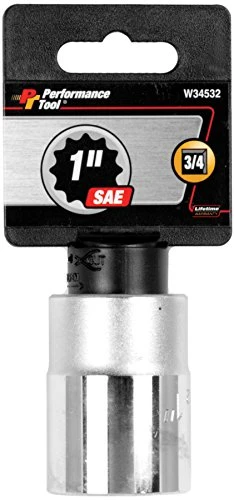 Performance Tool W34532 3/4" Drive 12-Point SAE Standard Socket, 1"