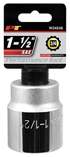 Performance Tool W34548 3/4" Drive 12-Point SAE Standard Socket, 1-1/2"