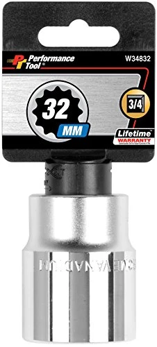 Performance Tool W34832 3/4" Drive 12-Point Standard Socket 32mm