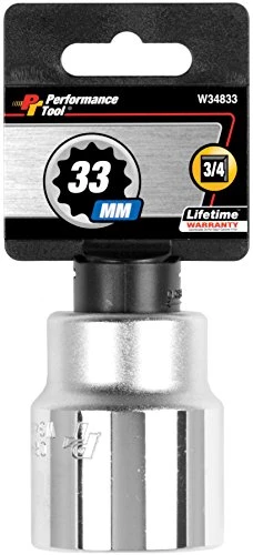 Performance Tool W34833 3/4" Drive 12-Point Standard Socket 33mm