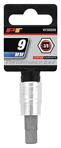 Performance Tool W38899 Hex Bit Socket, 3/8" Drive, 9mm
