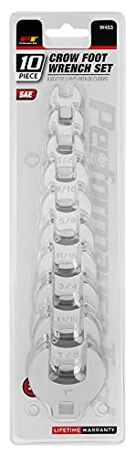 Performance Tool W453 10-Piece SAE Open End Crowfoot Wrench Set — product image 2