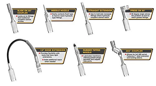 Performance Tool W50049 Cordless Grease Gun Accessories, 7-Piece — product image 3
