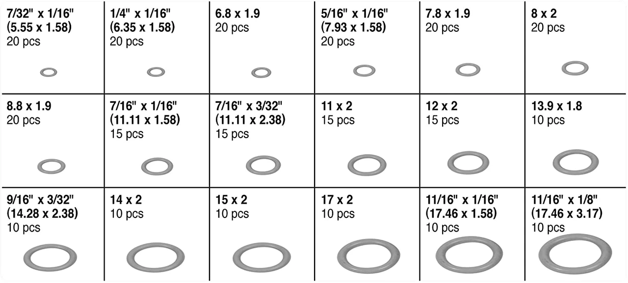 Performance Tool W5201 270 Pc Hnbr O-Ring Assortment — product image 4