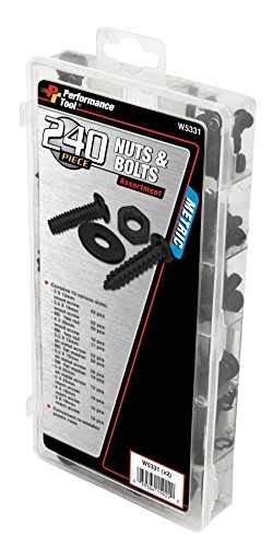 Performance Tool W5331 240pc Metric Nuts and Bolts Assortment With Case