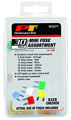Performance Tool W5377 Mini Fuse Assortment, 30-Piece