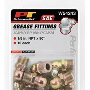 Performance Tool W54243 1/8" NPT 90 Grease Fitting, (Pack of 10)