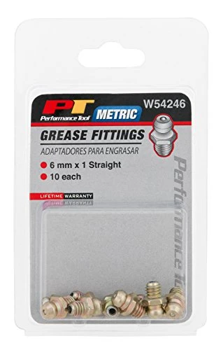 Performance Tool W54246 6mm x 1mm Grease Fitting, (Pack of 10)