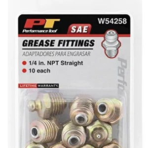 Performance Tool W54258 1/4" NPT Straight Grease Fitting, 10 Pack