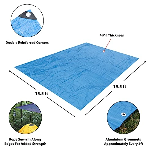 Performance Tool W6015 Tarp for Camping and Weather Protection, (16 x 20 ft.) — product image 2