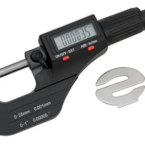 Performance Tool W80156 0-1" Digital Electronic Micrometer w/ Large Display Inch
