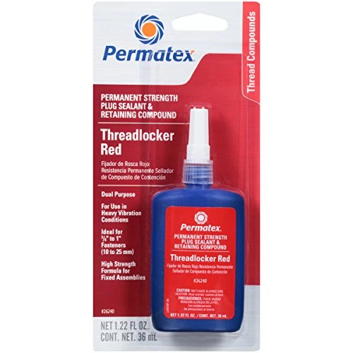 Permatex Permanent Strength Threadlocker Red 36 ml Bottle (26240)