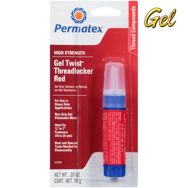 Permatex High Strength Red Threadlocker Gel with Precise Application (27010)